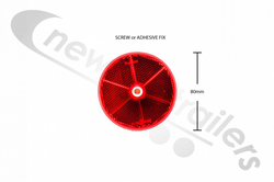 15-5421-007 Aspoeck Reflector - Round Red 80mm Screwable